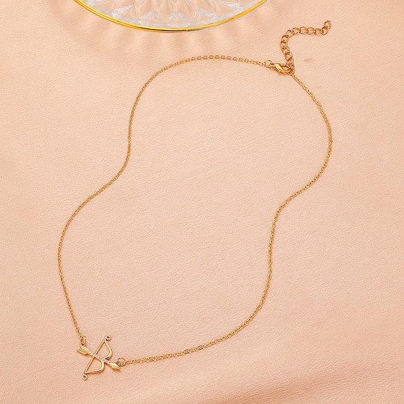 Pendant Necklace Bow And Arrow Clavicle Chain Copper Alloy Zircon Geometric Electroplating