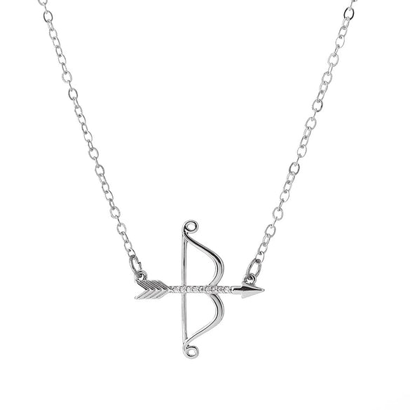 Pendant Necklace Bow And Arrow Clavicle Chain Copper Alloy Zircon Geometric Electroplating