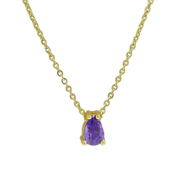 Pendant Necklace Brass Copper Dropshaped Electroplating December Birthstone Women's