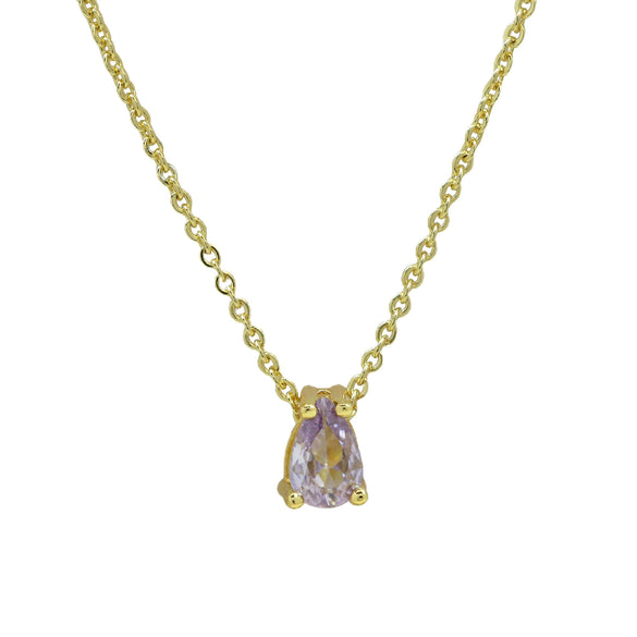 Pendant Necklace Brass Copper Dropshaped Electroplating December Birthstone Women's