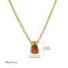 Pendant Necklace Brass Copper Dropshaped Electroplating December Birthstone Women's