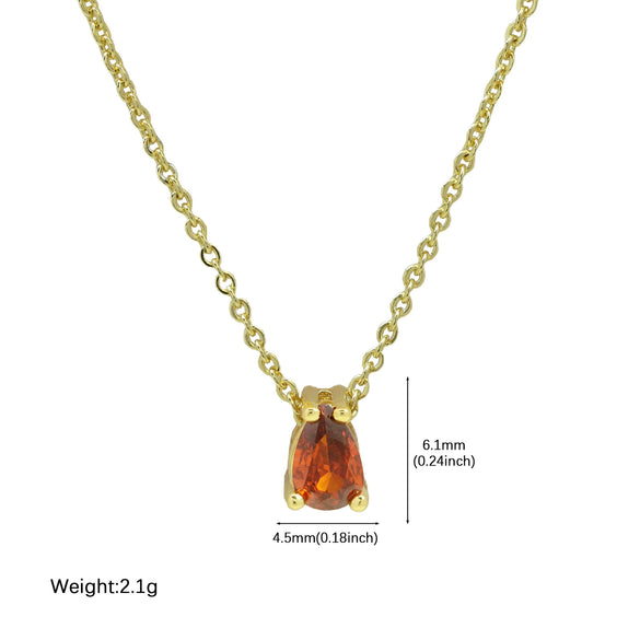 Pendant Necklace Brass Copper Dropshaped Electroplating December Birthstone Women's