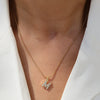 Pendant Necklace Brass Copper Microinlaid Zircon Electroplating Letters Numbers Text Style Ochain For Women