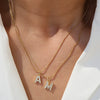 Pendant Necklace Brass Copper Microinlaid Zircon Electroplating Letters Numbers Text Style Ochain For Women
