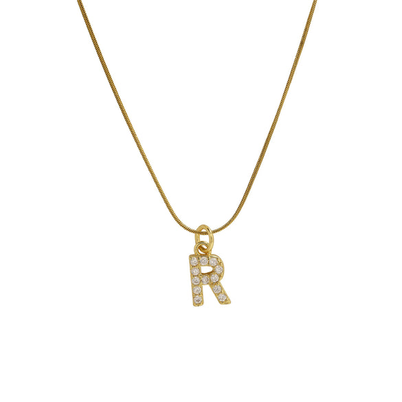 Pendant Necklace Brass Copper Microinlaid Zircon Electroplating Letters Numbers Text Style Ochain For Women