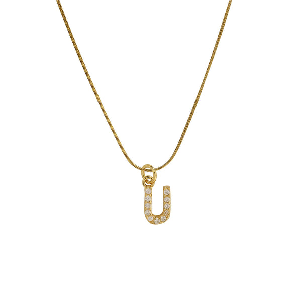 Pendant Necklace Brass Copper Microinlaid Zircon Electroplating Letters Numbers Text Style Ochain For Women