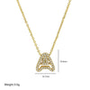 Pendant Necklace Brass Copper Ochain With Letters Numbers Text Electroplating