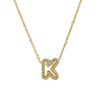 Pendant Necklace Brass Copper Ochain With Letters Numbers Text Electroplating