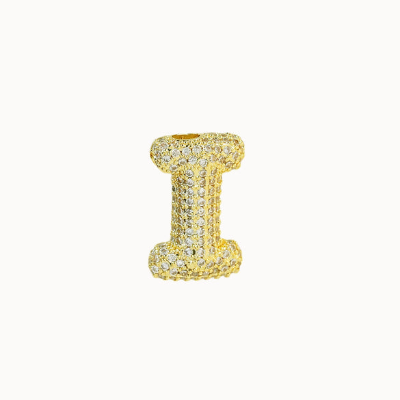 Pendant Necklace Brass Copper Zircon Balloon Bubble Chubby Alphabet Electroplating