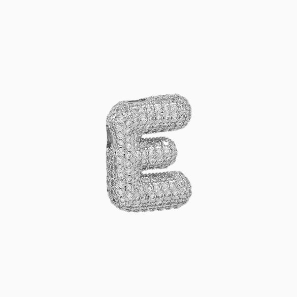 Pendant Necklace Brass Copper Zircon Balloon Bubble Chubby Alphabet Electroplating