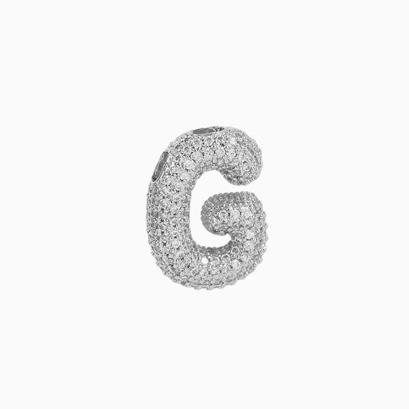 Pendant Necklace Brass Copper Zircon Balloon Bubble Chubby Alphabet Electroplating