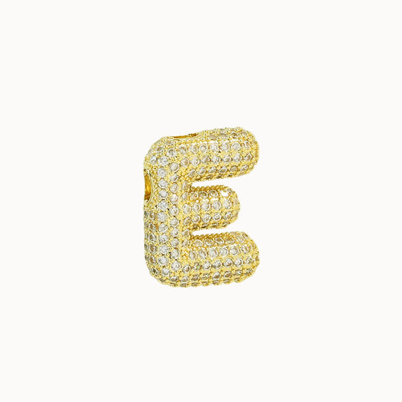 Pendant Necklace Brass Copper Zircon Balloon Bubble Chubby Alphabet Electroplating