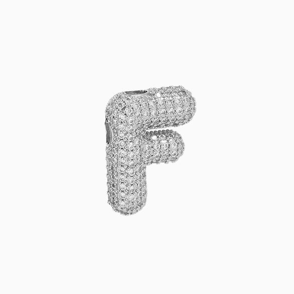 Pendant Necklace Brass Copper Zircon Balloon Bubble Chubby Alphabet Electroplating