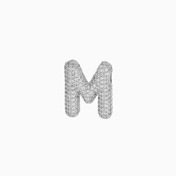 Pendant Necklace Brass Copper Zircon Balloon Bubble Chubby Alphabet Electroplating