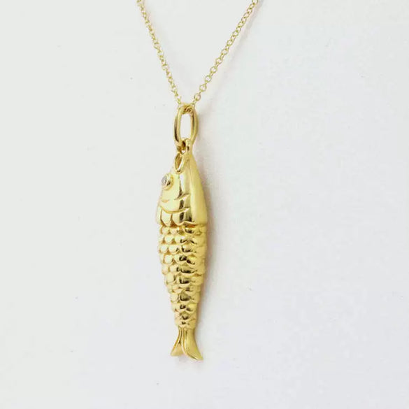 Pendant Necklace Carp Animal Zodiac Geometric Copper Electroplating Ball Chain Women's Personality Style