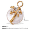 Pendant Necklace Ceramic 316L Stainless Steel Plated 18K Gold Marine Series Small Fish Starfish Shaped