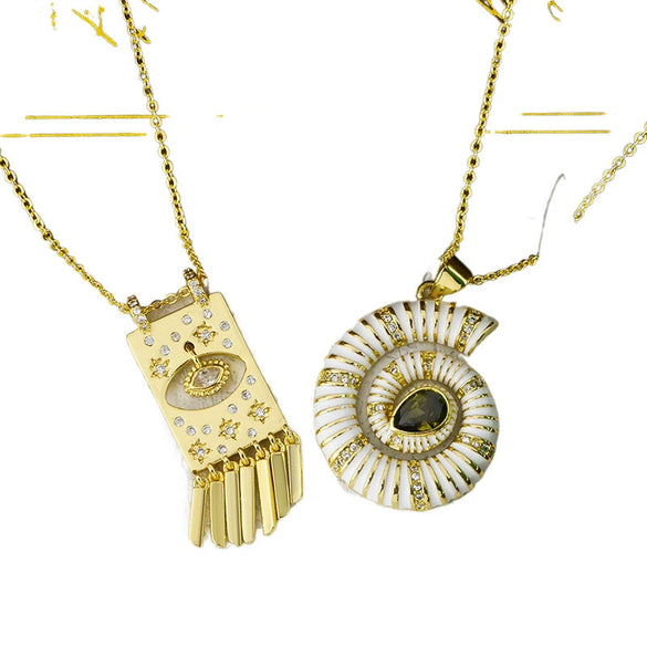 Pendant Necklace Copper Allmatch Animals Zodiac Electroplated Inlaid Zircon