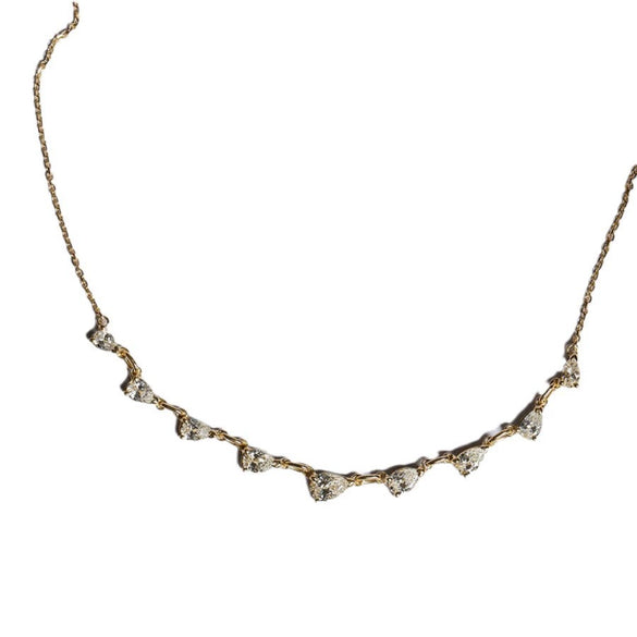 Pendant Necklace Copper Artificial Crystal Geometric Style Furnace Vacuum Plating For Women
