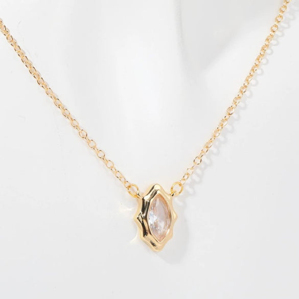 Pendant Necklace Copper Artificial Crystal Geometric Style Furnace Vacuum Plating For Women