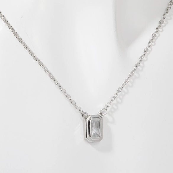 Pendant Necklace Copper Artificial Crystal Geometric Style Furnace Vacuum Plating For Women