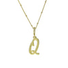 Pendant Necklace Copper Electroplated Highpolished Cursive English Letters