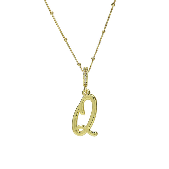 Pendant Necklace Copper Electroplated Highpolished Cursive English Letters