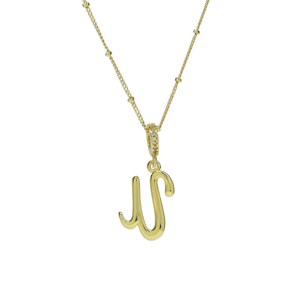 Pendant Necklace Copper Electroplated Highpolished Cursive English Letters