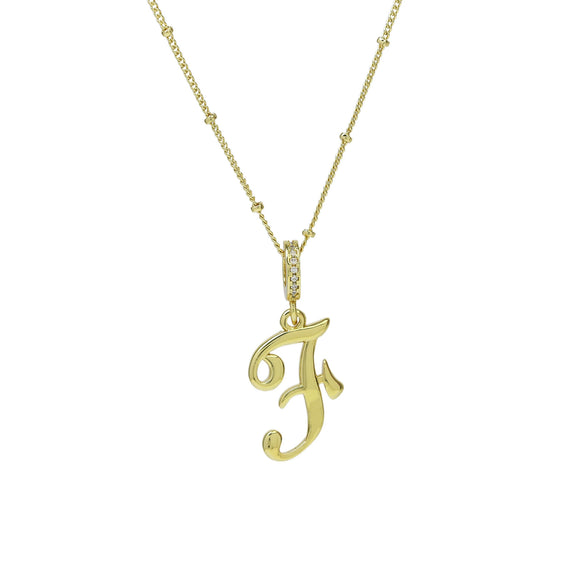 Pendant Necklace Copper Electroplated Highpolished Cursive English Letters
