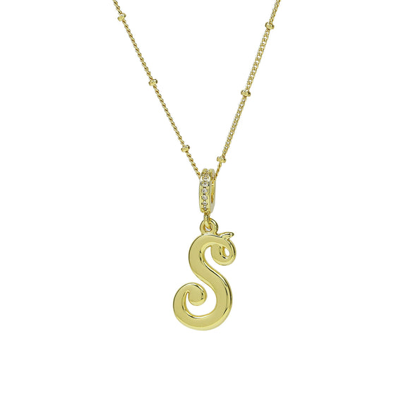 Pendant Necklace Copper Electroplated Highpolished Cursive English Letters