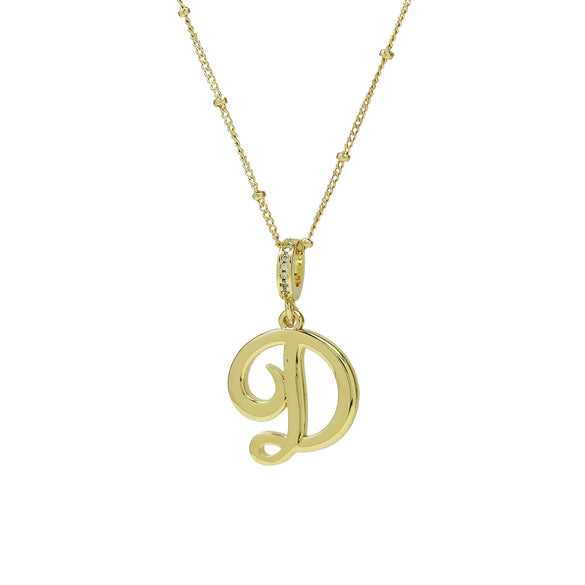 Pendant Necklace Copper Electroplated Highpolished Cursive English Letters