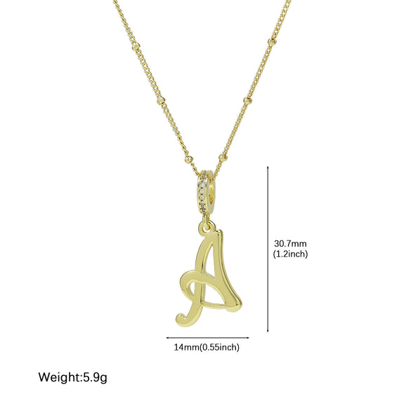 Pendant Necklace Copper Electroplated Highpolished Cursive English Letters