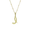 Pendant Necklace Copper Electroplated Highpolished Cursive English Letters