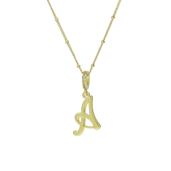 Pendant Necklace Copper Electroplated Highpolished Cursive English Letters