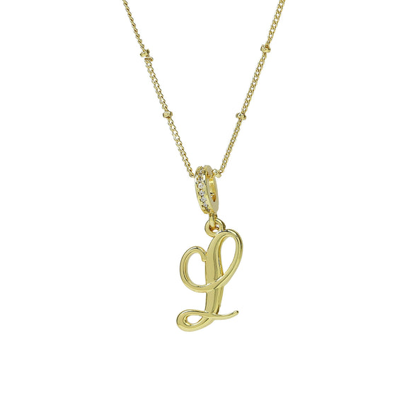 Pendant Necklace Copper Electroplated Highpolished Cursive English Letters