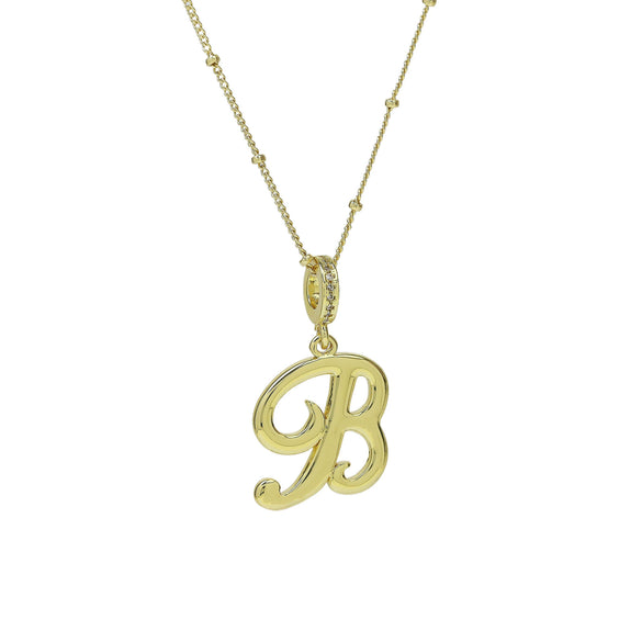 Pendant Necklace Copper Electroplated Highpolished Cursive English Letters