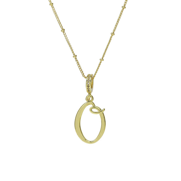 Pendant Necklace Copper Electroplated Highpolished Cursive English Letters