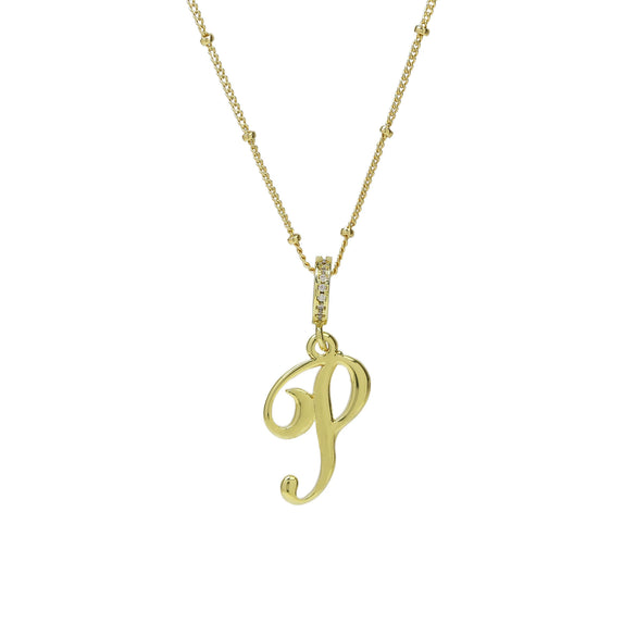 Pendant Necklace Copper Electroplated Highpolished Cursive English Letters