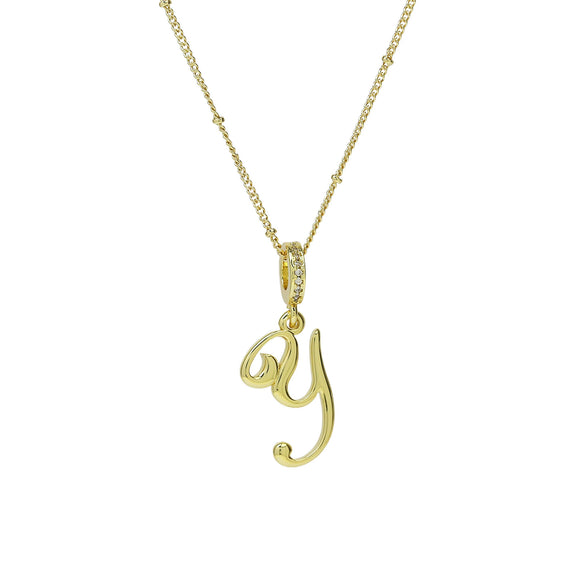 Pendant Necklace Copper Electroplated Highpolished Cursive English Letters