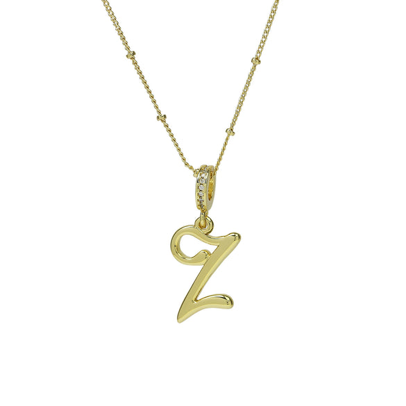 Pendant Necklace Copper Electroplated Highpolished Cursive English Letters