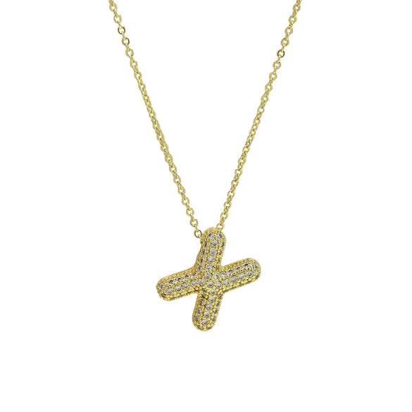 Pendant Necklace Copper Electroplated With Letter Pattern Balloon Bubble Shape