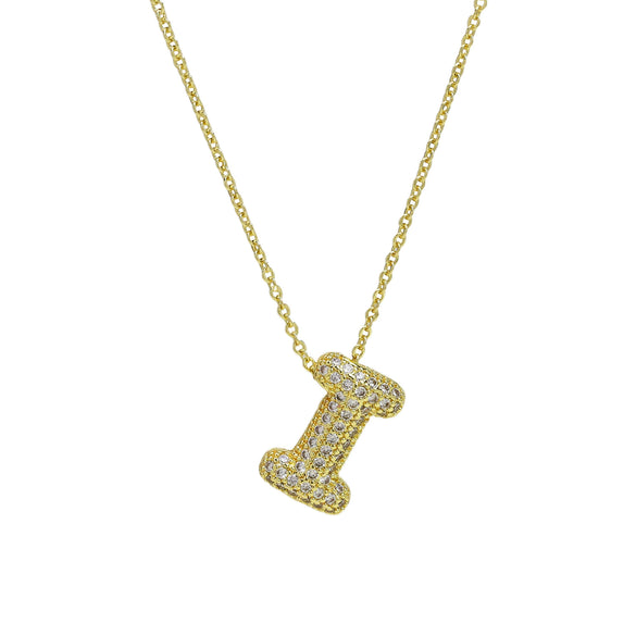 Pendant Necklace Copper Electroplated With Letter Pattern Balloon Bubble Shape