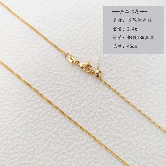Pendant Necklace Copper Electroplated With Letters Numbers Text Pattern