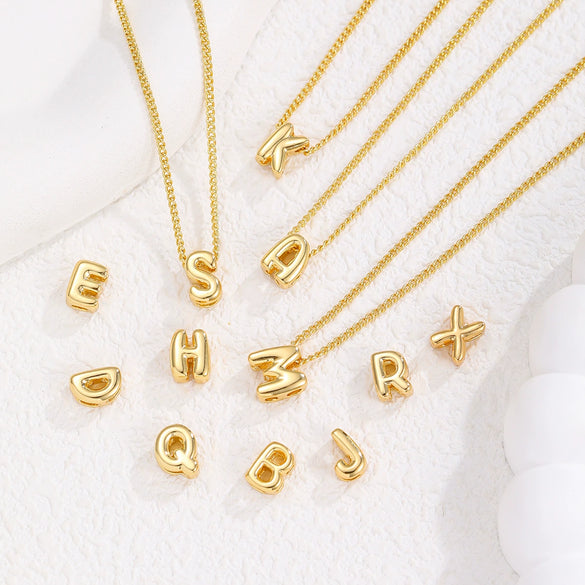 Pendant Necklace Copper Electroplated With Letters Numbers Text Pattern
