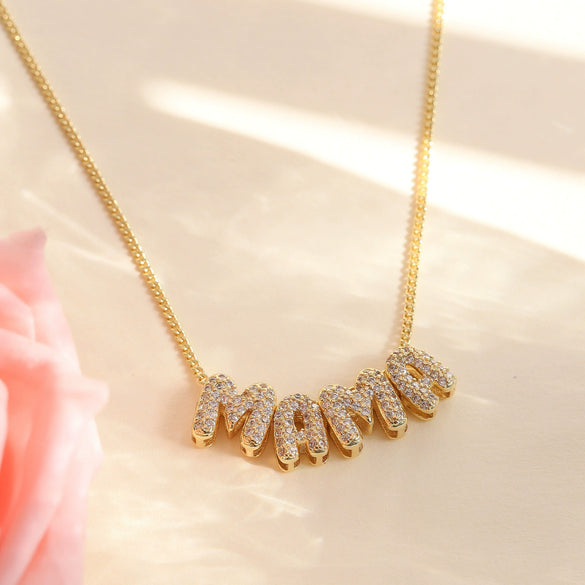 Pendant Necklace Copper Electroplating Alphabet Pattern
