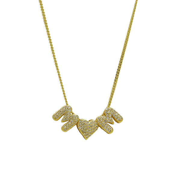 Pendant Necklace Copper Electroplating Alphabet Pattern