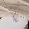 Pendant Necklace Copper Electroplating Oil Dripping Boots Hat Pink Girly Style
