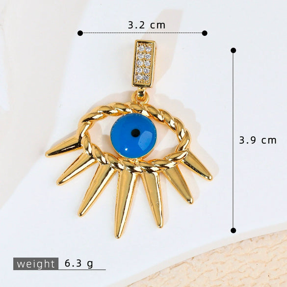 Pendant Necklace Copper Exaggerate Geometric Letters Numbers Text Electroplating