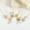 Pendant Necklace Copper Geometric Butterfly Zircon Retro Design Electroplating For Women