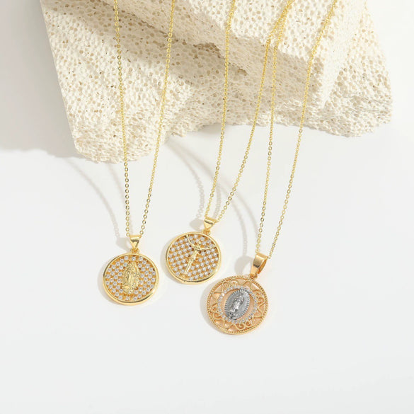 Pendant Necklace Copper Geometric Butterfly Zircon Retro Design Electroplating For Women