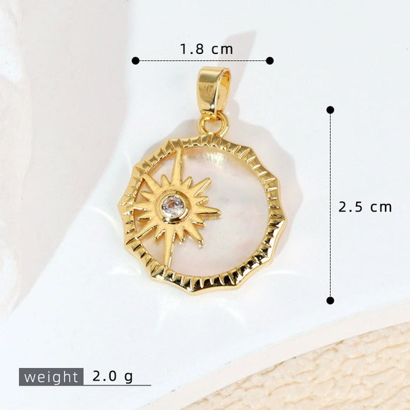 Pendant Necklace Copper Geometric Constellation Star Vintage Electroplating Women's Diy Jewelry Accessories